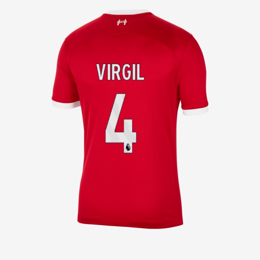 Liverpool's VIRGIL 4 Home Jersey for the 23-24 season