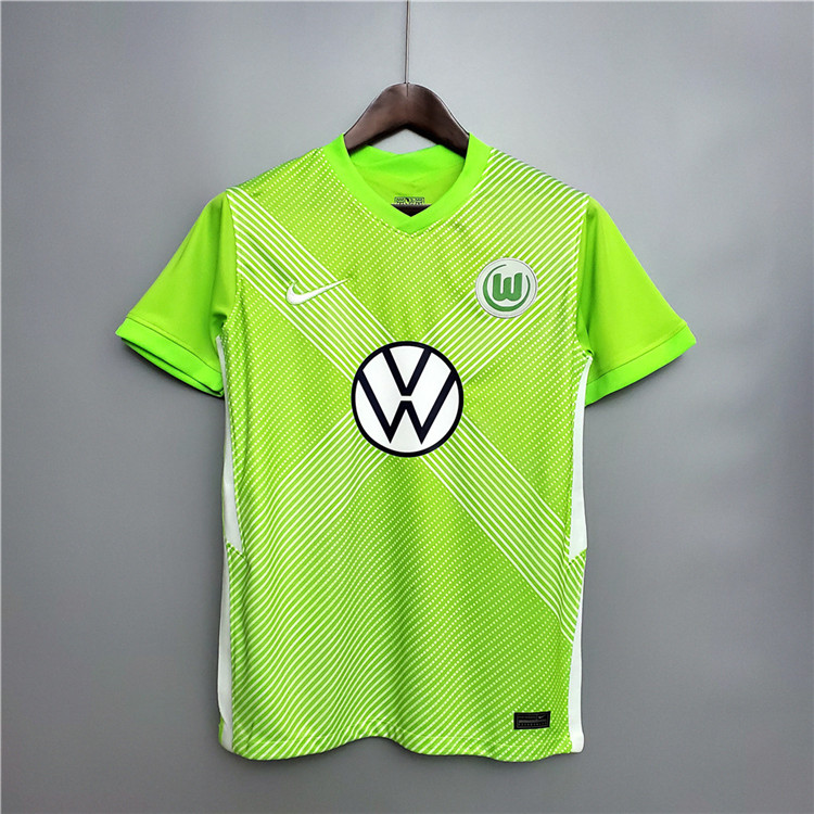 Wolfsburg Home 20-21 Green Soccer Shirt Jersey - Official Replica