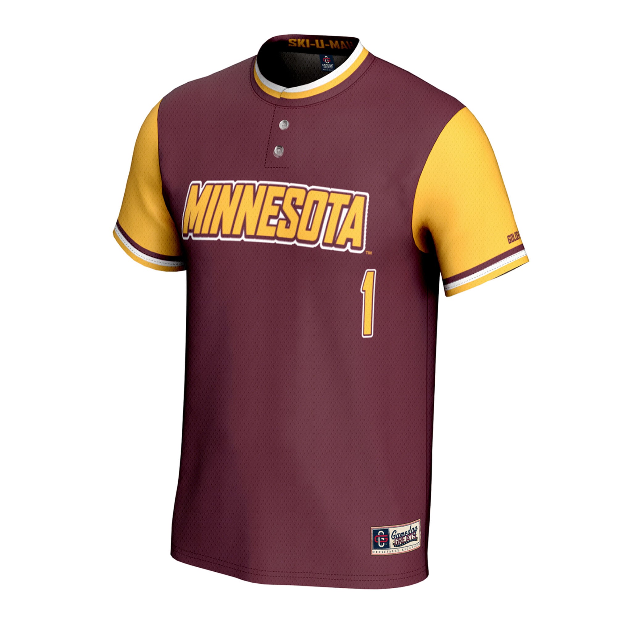 [DDG] Minnesota Golden Gophers GameDay Greats Youth Lightweight Collegiate Softball Fashion Jersey - Maroon