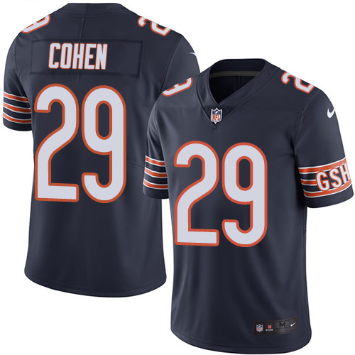 Authentic NFL CHI Bears #29 Tarik Cohen Navy Limited Jersey - NFL L...