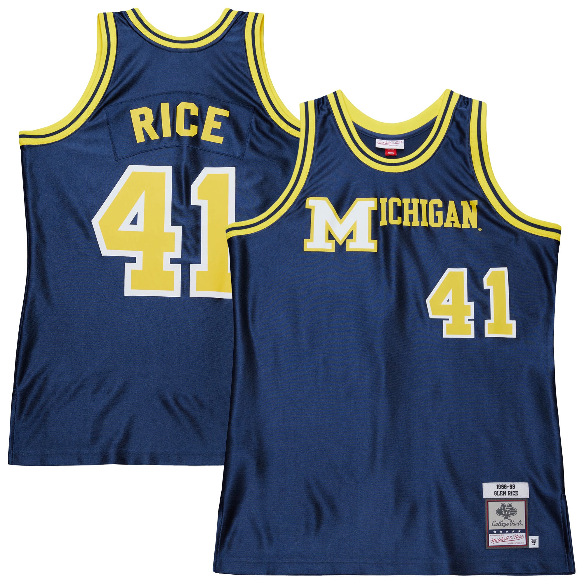 Glen Rice Michigan Wolverines Mitchell & Ness 1988/89 Jersey - Navy
