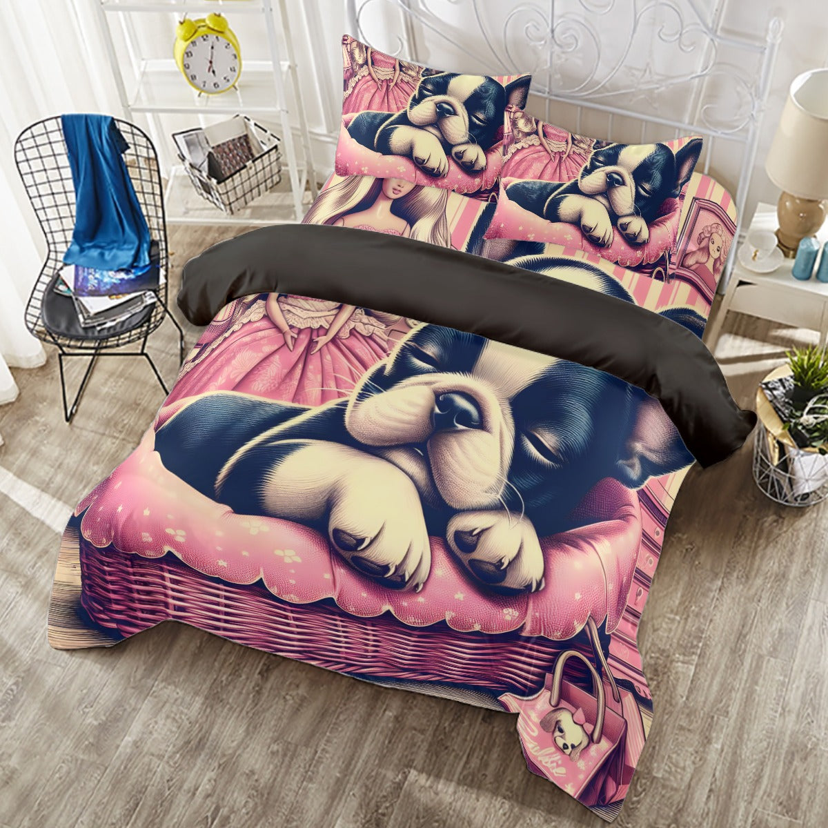 French Bulldog Jasper Duvet Cover Set For Boston Terrier Lovers Durable Dog Item