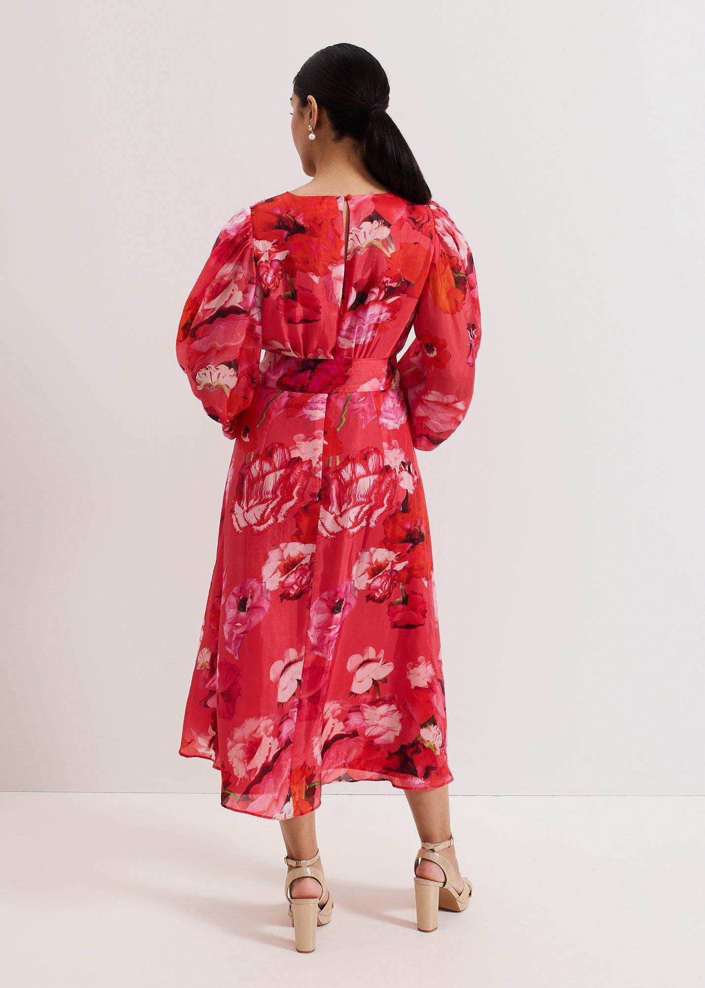 Petite Federica Floral Sleeve Midi Dress