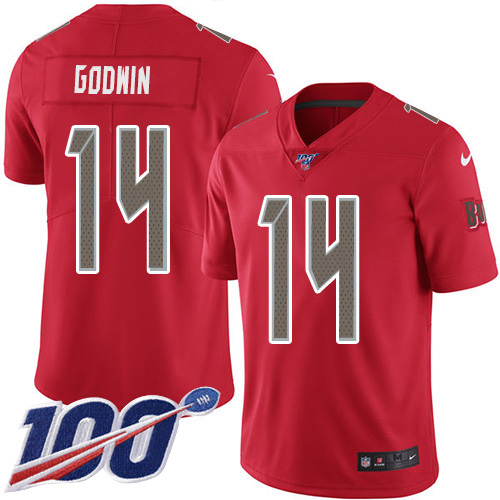 NFL T B Buccaneers #14 Chris Godwin Red Limited Jersey - Authentic ...