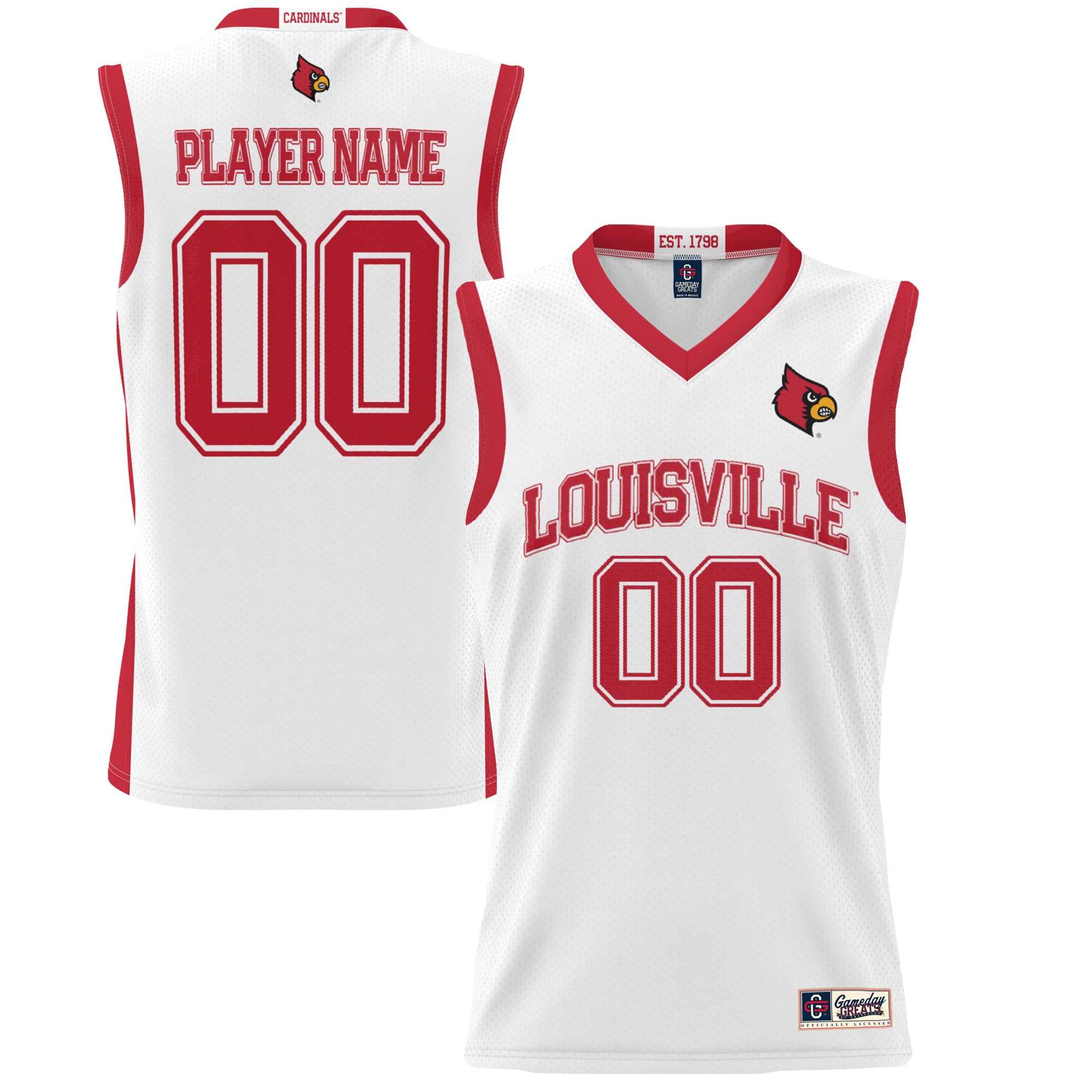 [NJP] Louisville Cardinals GameDay Greats Lightweight NIL Pick-A-Player Women's Basketball Jersey - White