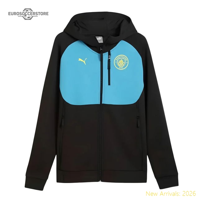 Authentic 2024-2025 Man City Pumatech Full Zip Hoody (black)