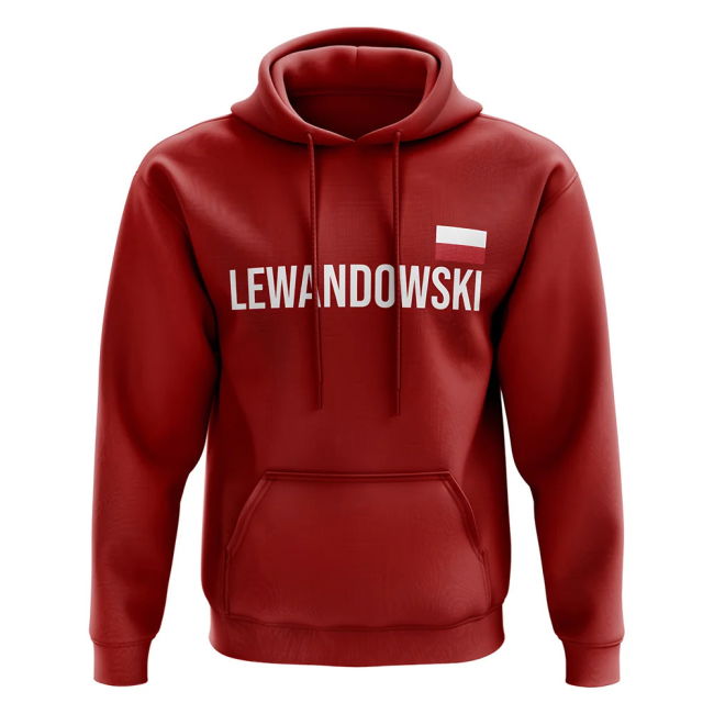 Robert Lewandowski Poland Name Hoody (Red) Worldcup Worldcup