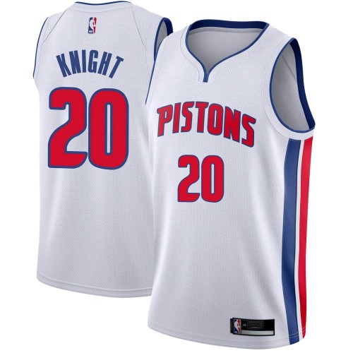 Pistons White Detroit Pistons #20 Nike Jersey - Value-Priced