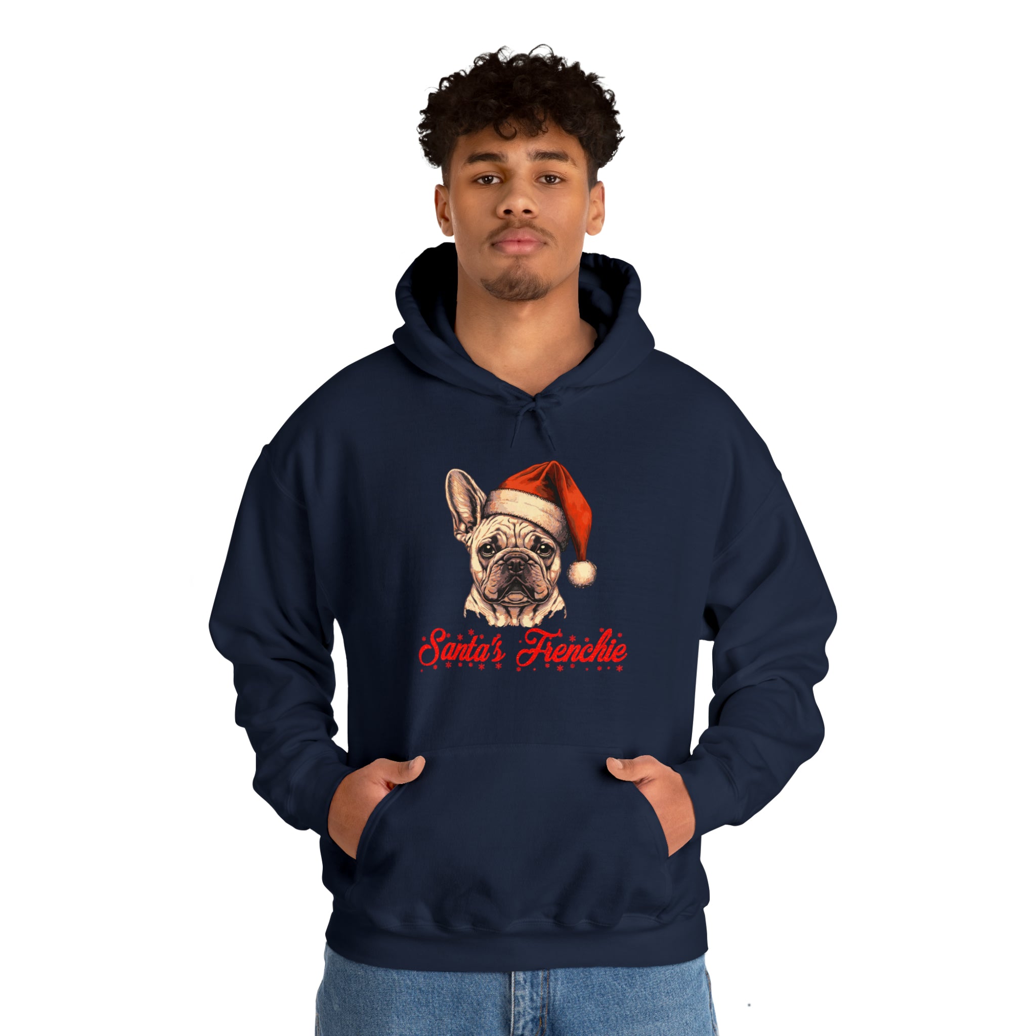 Premium Santa's Frenchie Unisex Hoodie for Pet Enthusiasts Stylish