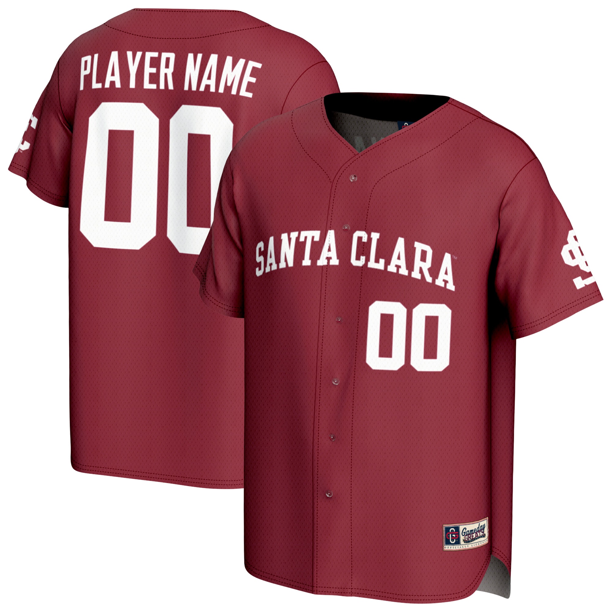 [NJP] Santa Clara Broncos GameDay Greats Unisex Lightweight Collegiate Baseball NIL Pick-A-Player Fashion Jersey - Red