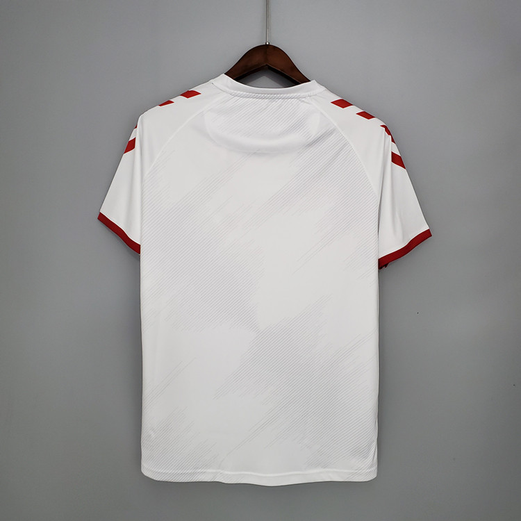 Quick Dry Denmark Soccer Shirt Euro 2020 White Soccer Jersey