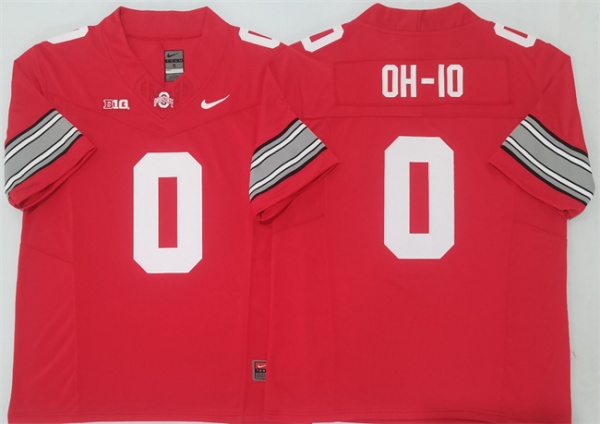Men's OSU Buckeyes Red 2025 embroidered None #0 high quality Jersey