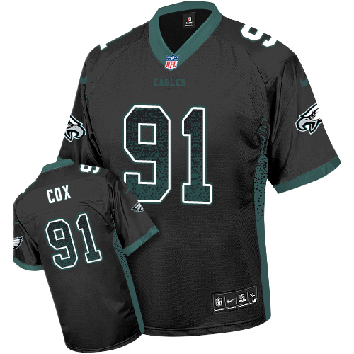 Authentic NFL PHI Eagles #91 Fletcher Cox Black Elite Jersey