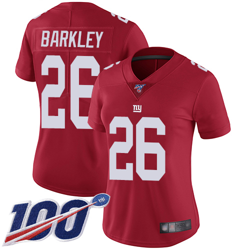 Authentic NFL s New York Giants #26 Saquon Barkley Red Limited Jersey