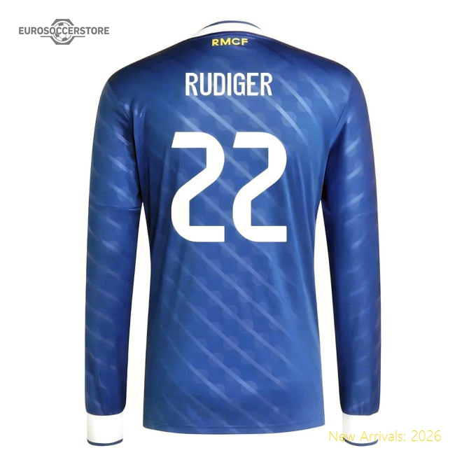 Outstanding 2025-2026 Real Madrid Long Sleeve Change Jersey (rudige