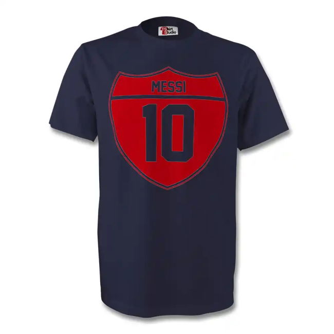 Lionel Messi Barcelona Crest Tee (navy) - Soccer - Match- Casual