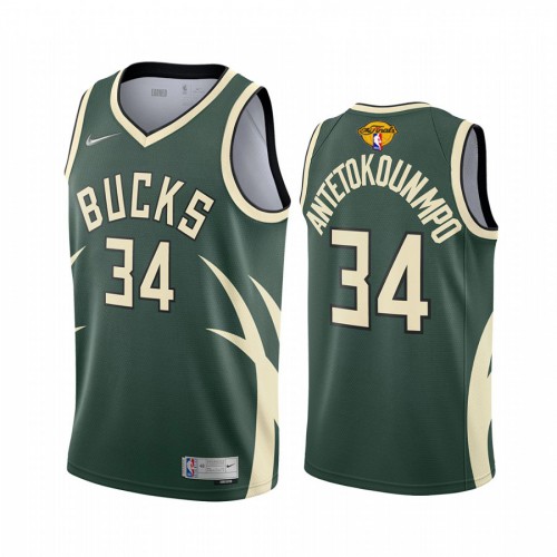 Milwaukee Milwaukee Bucks #34 Giannis Antetokounmpo Mens 2021 NBA Finals Bound Swingman Earned Edition Jersey Green Youth