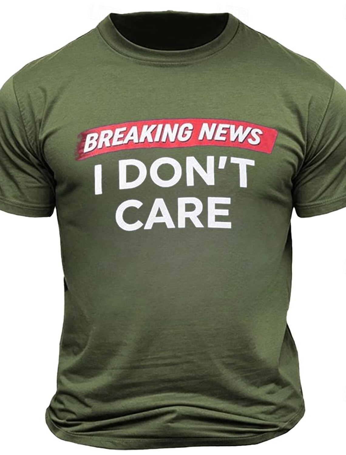 Men's Funny Graphic T-Shirt: Breaking News I Don't Care Sarcastic