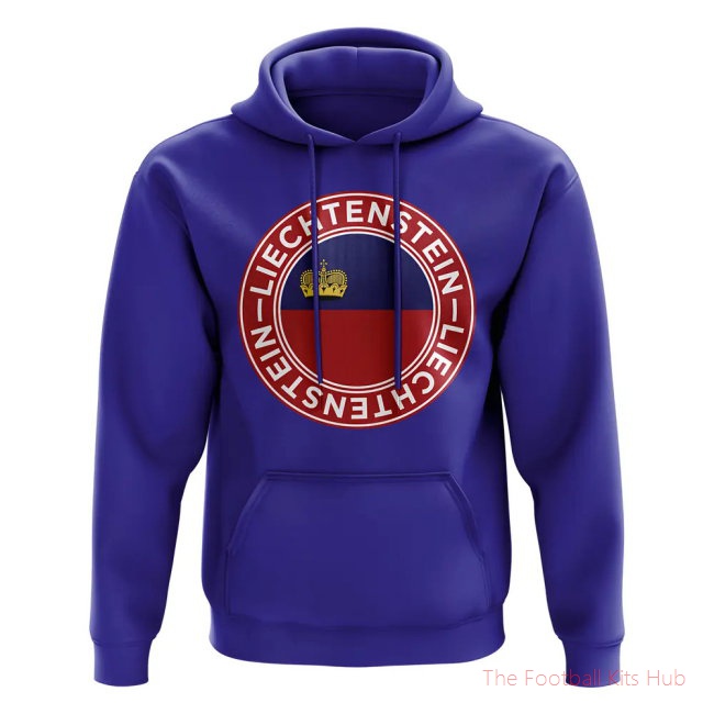 Men Liechtenstein Football Badge Hoodie (Royal)