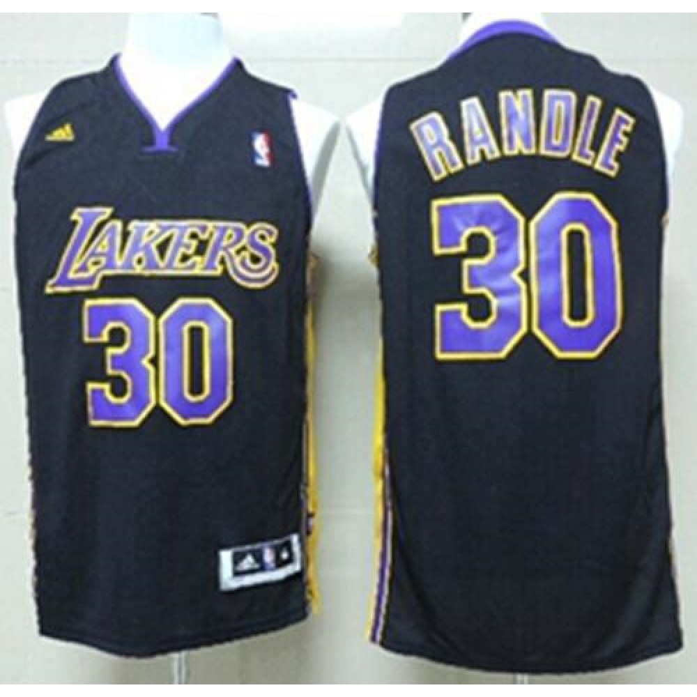 Revolution 30 Lakers #30 Julius Randle Black(Purple NO.) Hollywood Nights Stitched NBA Jersey