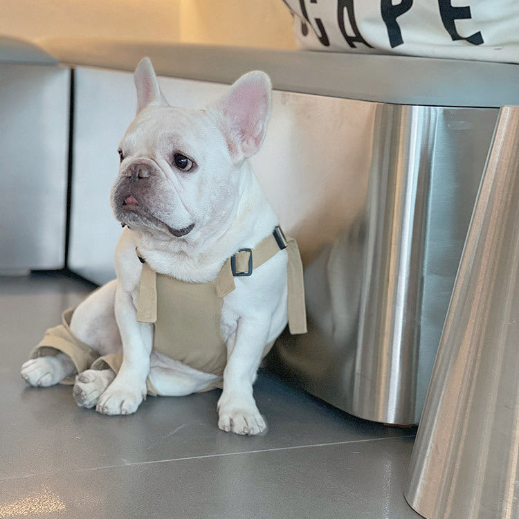 French Bulldog Barkbuilt French Bulldog Overalls – Khaki Utility Dog