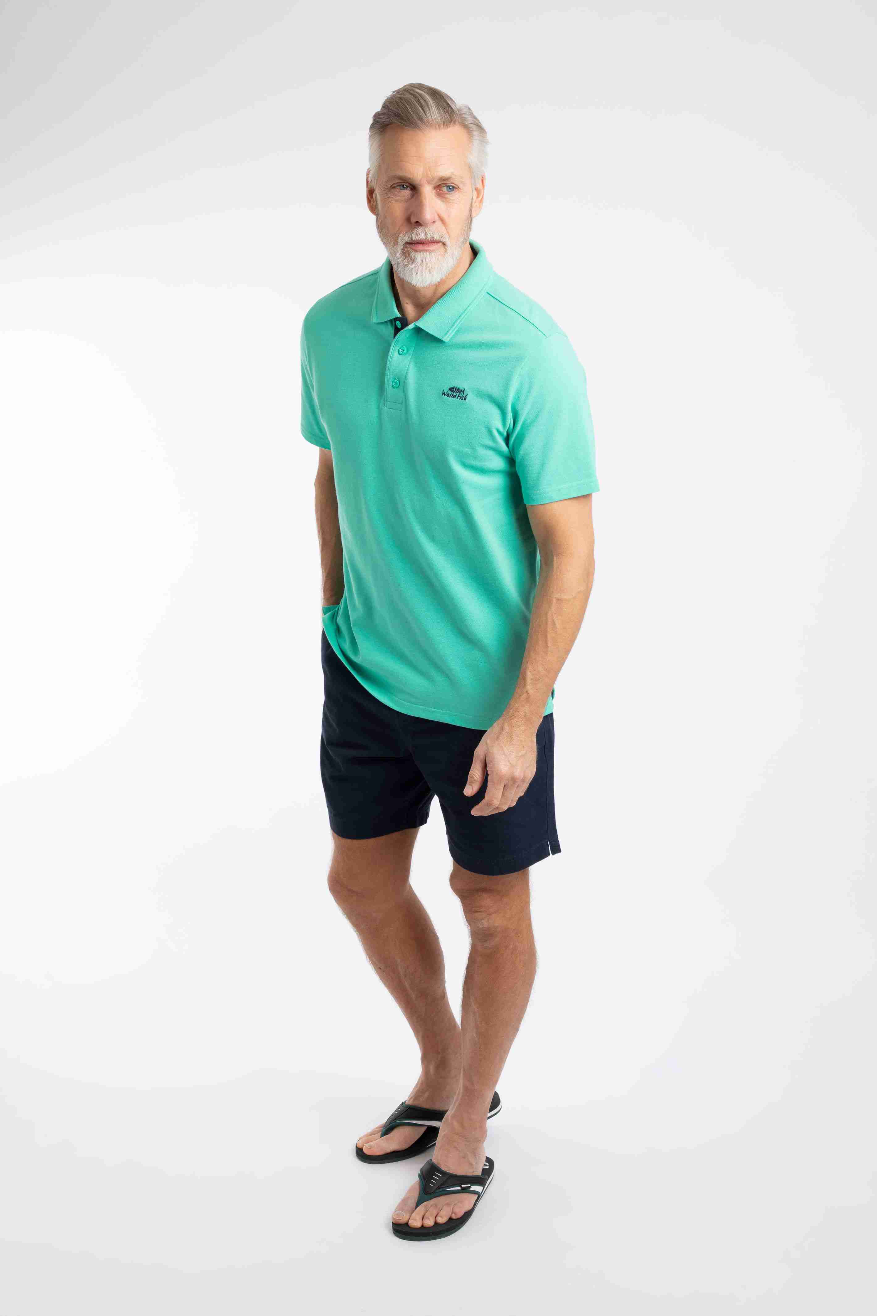 Miles Pique Polo Shirt Aqua Marine