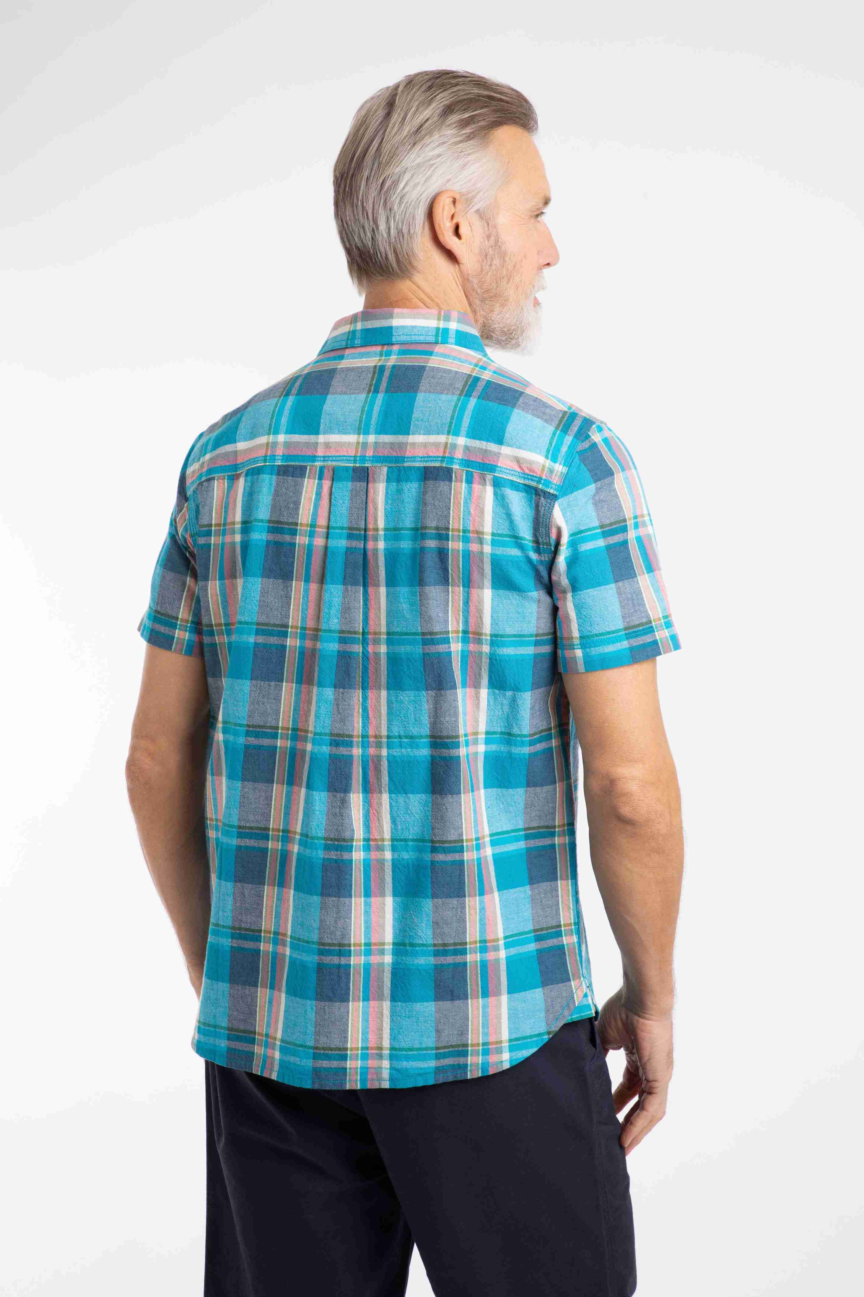 Angeles Short Sleeve Check Shirt Adriatic Blue