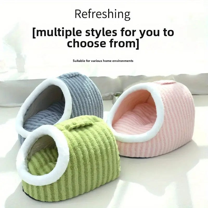 Trendy Pawvilla Frenchie Portable House – Semi-enclosed Striped Nest ...