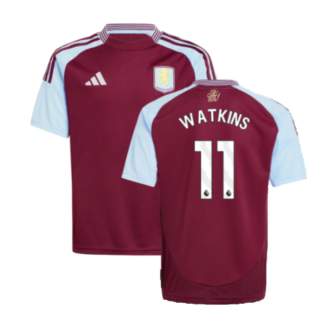 Official 2024-2025 Aston Villa Home Shirt (kids) (watkins 11)