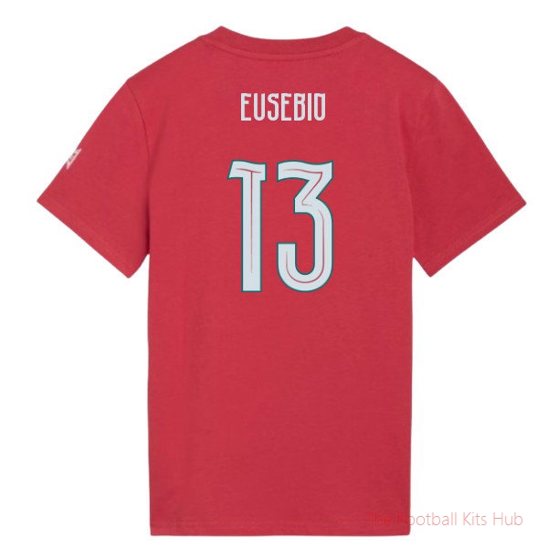 2026-2027 Portugal FtblCulture Tee (Red) - Kids (Eusebio 13)