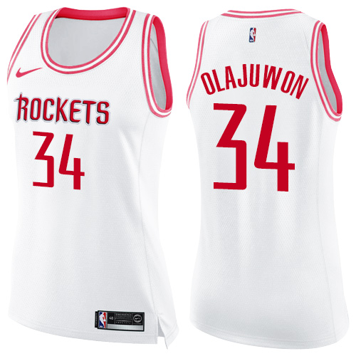 Premium HOU Hakeem Olajuwon #34 2024 Icon Swingman NBA Jersey White -