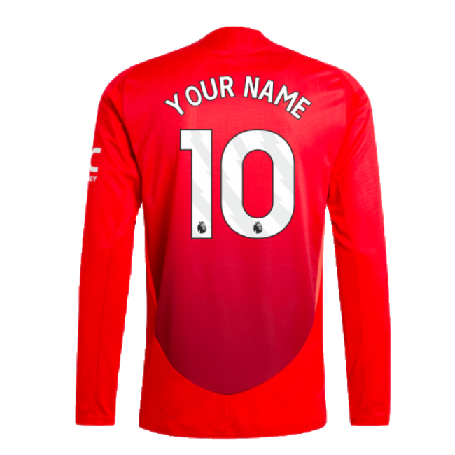 2024-2025 Man Utd Authentic Long Sleeve Home Kit (Your Name)