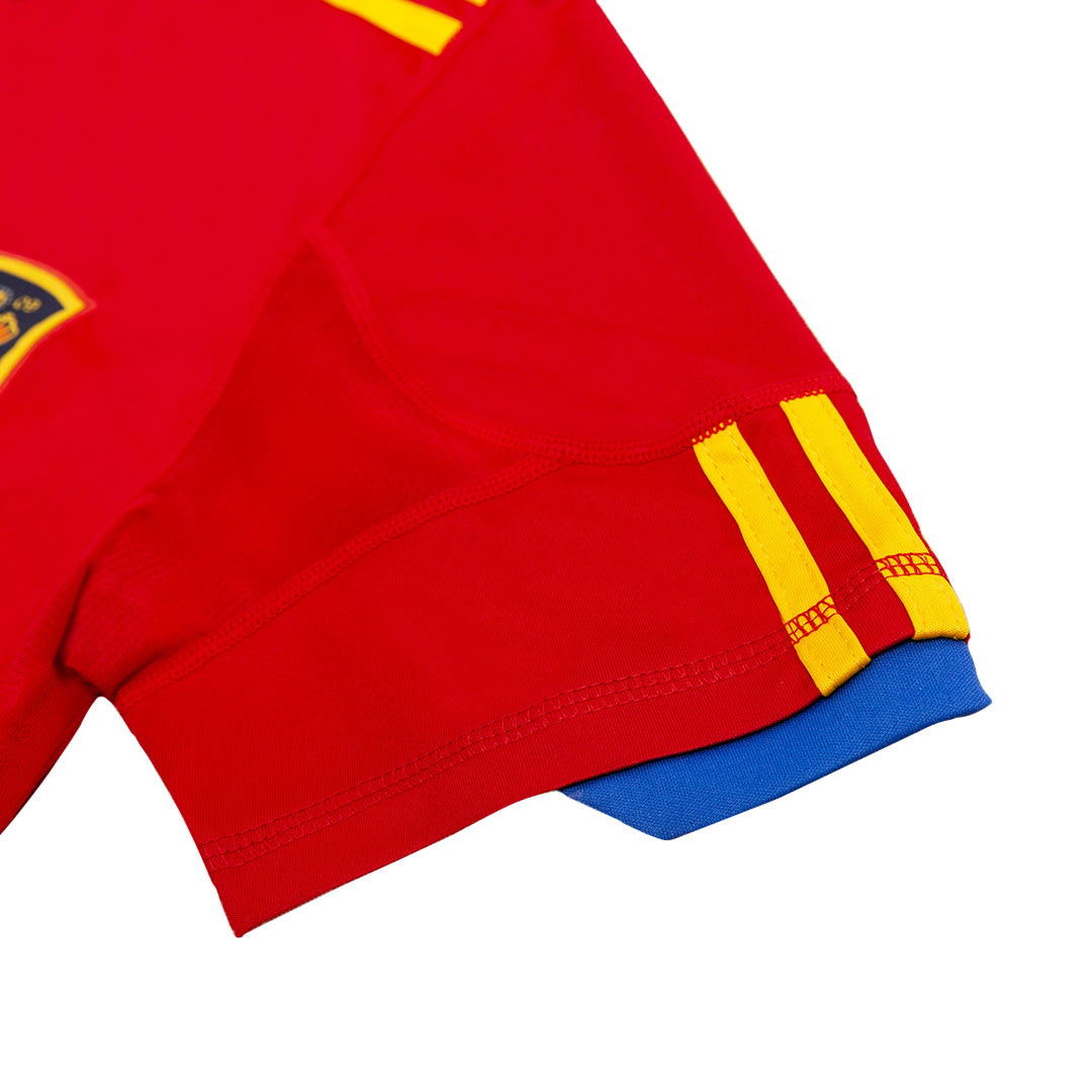 Retro XAVI #8 2010 Spain Home  Soccer Jersey Authentic Kit