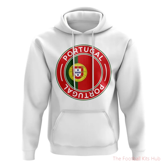 Men Portugal Football Badge Hoodie (White) UEFA Euro