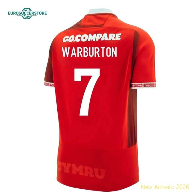 2025-2026 Wales WRU Home Rugby Shirt (Kids) (Warburton 7)
