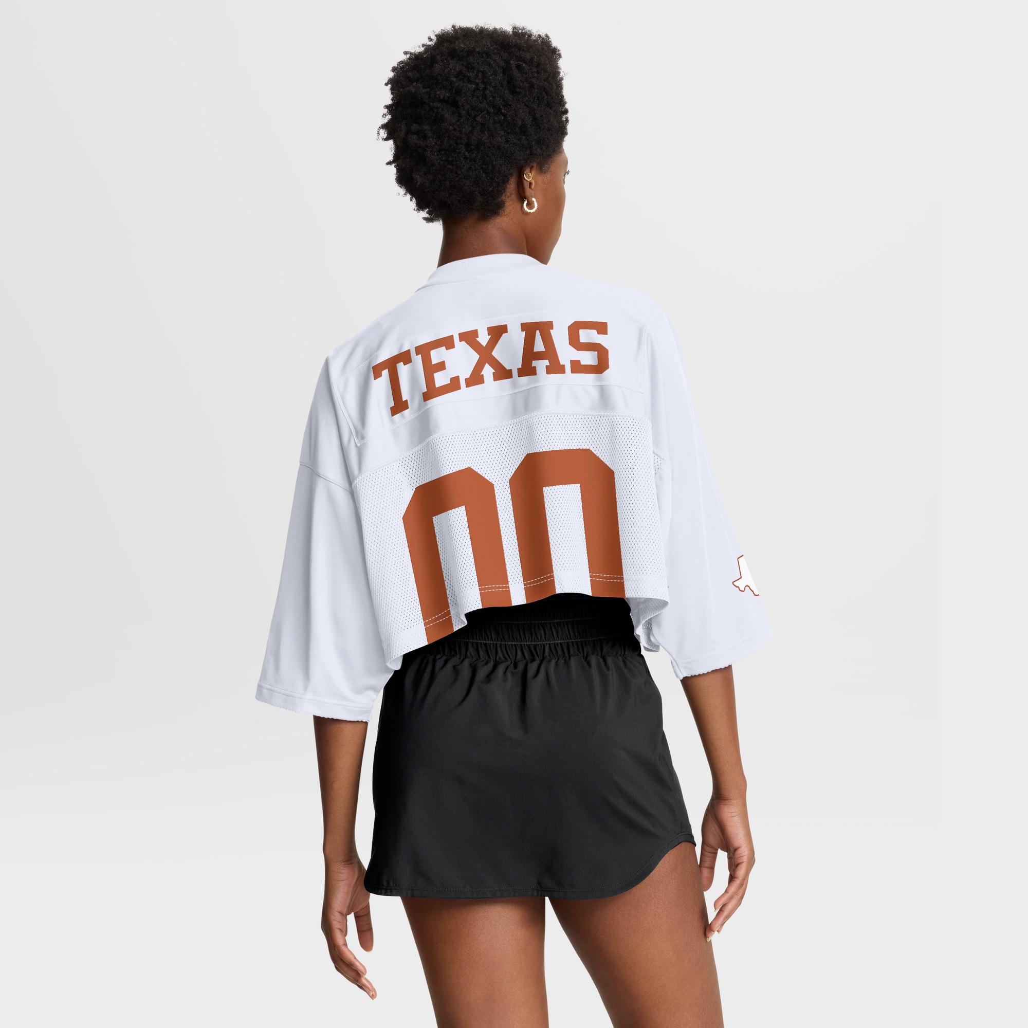 [DDG] Texas Longhorns Women's Cropped Mesh Dri-FIT Fashion Jersey - White