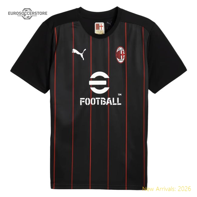 2024-2025 Ac Milan Prematch Ss Fan Jersey (black) - Unbeatable Value