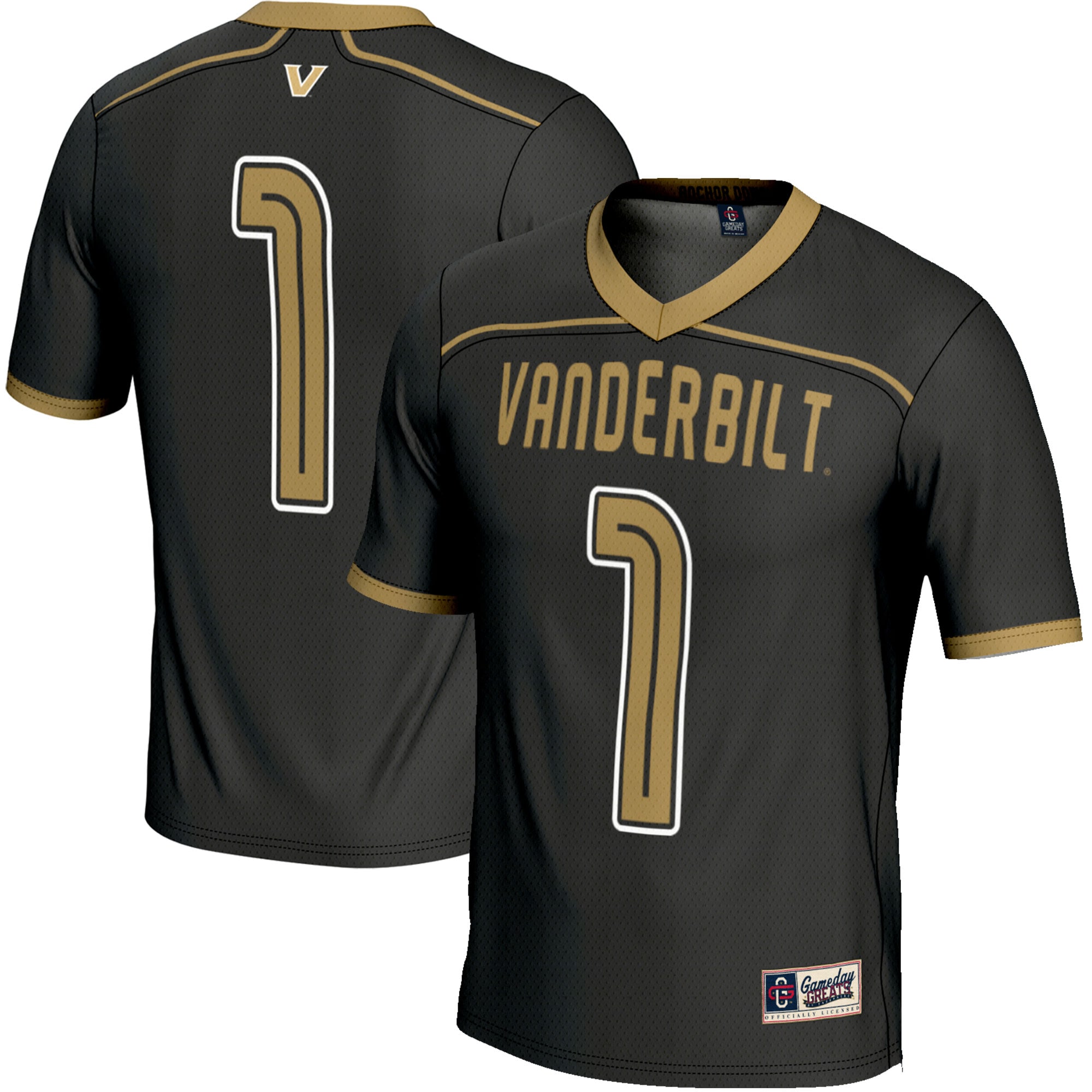 [NJP] Vanderbilt Commodores GameDay Greats Lightweight Men's Lacrosse Jersey - Black