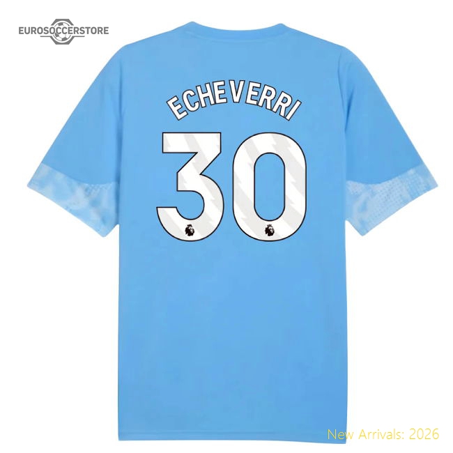 Official 2025-2026 Man City Training Jersey Light Blue Echeverri 30