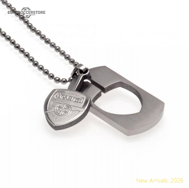 Authentic Arsenal Fc Cut Out Crest Dog Tag & Chain - Premium Quality