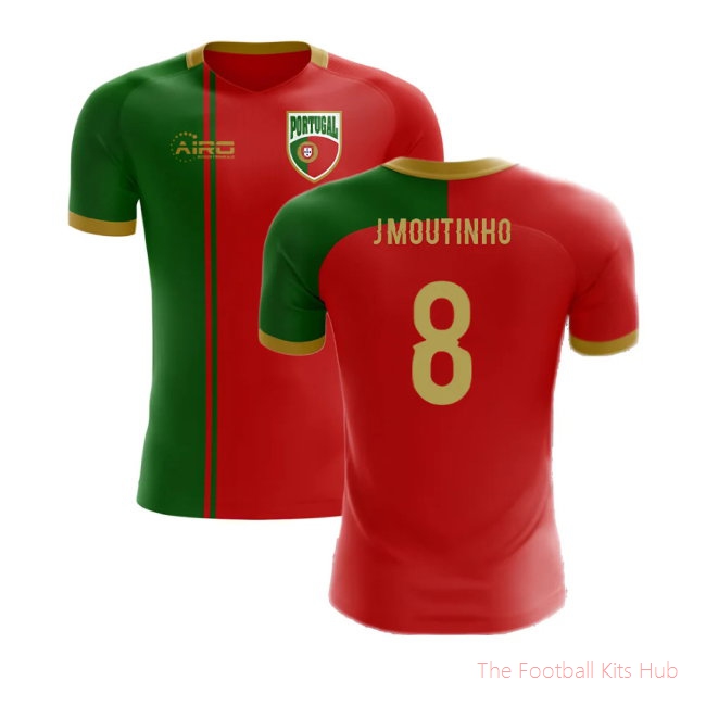 2025-2026 Portugal Flag Home Concept Football Shirt (J.Moutinho 8) - Kids