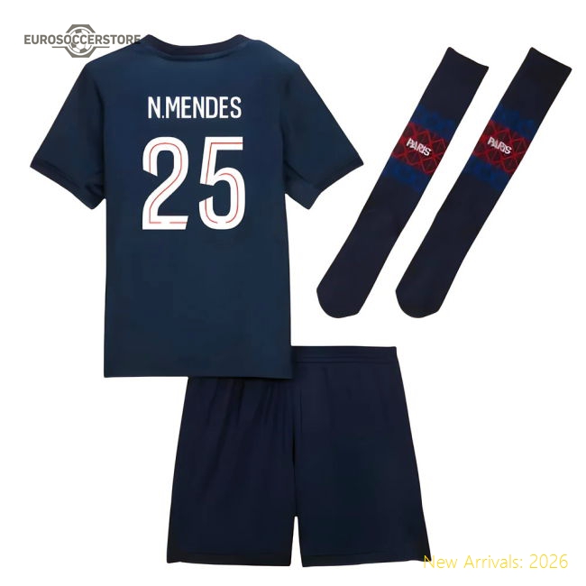 2025-2026 Football Team Mini Breathable Jersey N.mendes Dri-fit