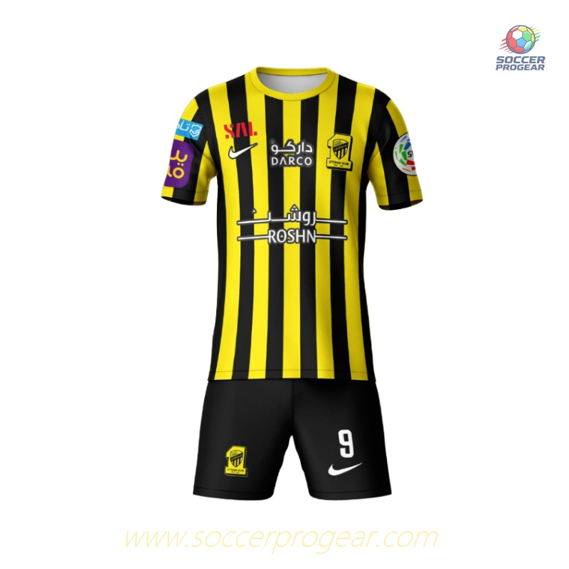 Al Ittihad Benzema Kids Edition Team Jersey 2022 2023 Home