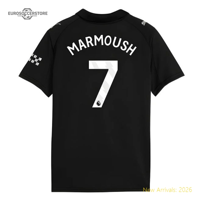 Top-Grade 2025-2026 Man City Road Shirt Kids Marmoush 7