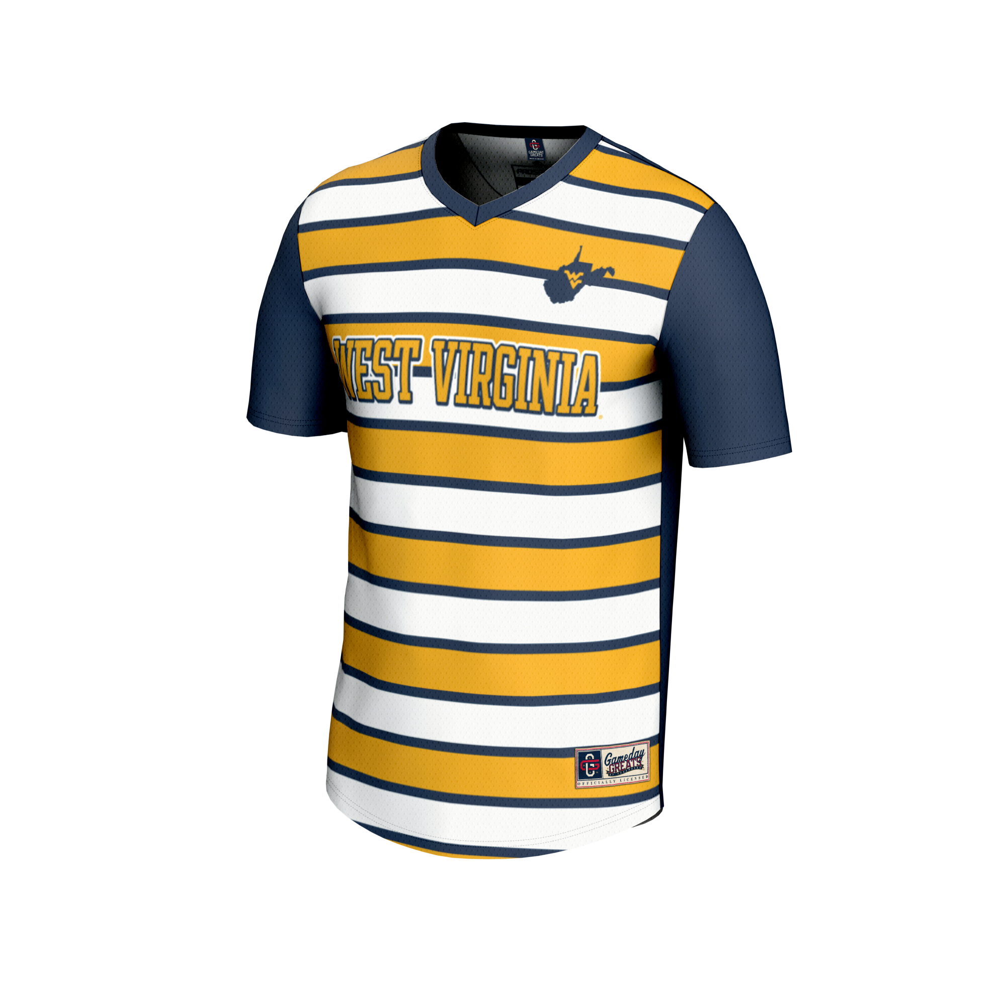 [SD] West Virginia Mountaineers GameDay Greats Unisex Lightweight Soccer Fashion Jersey - Navy