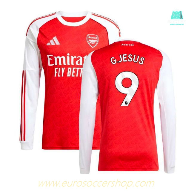 2025-2026 Arsenal Long Sleeve Home Shirt (G.Jesus 9)