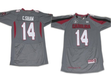 Men's None Gray 2024 game day Connor Shaw #14 alternate jersey Jersey