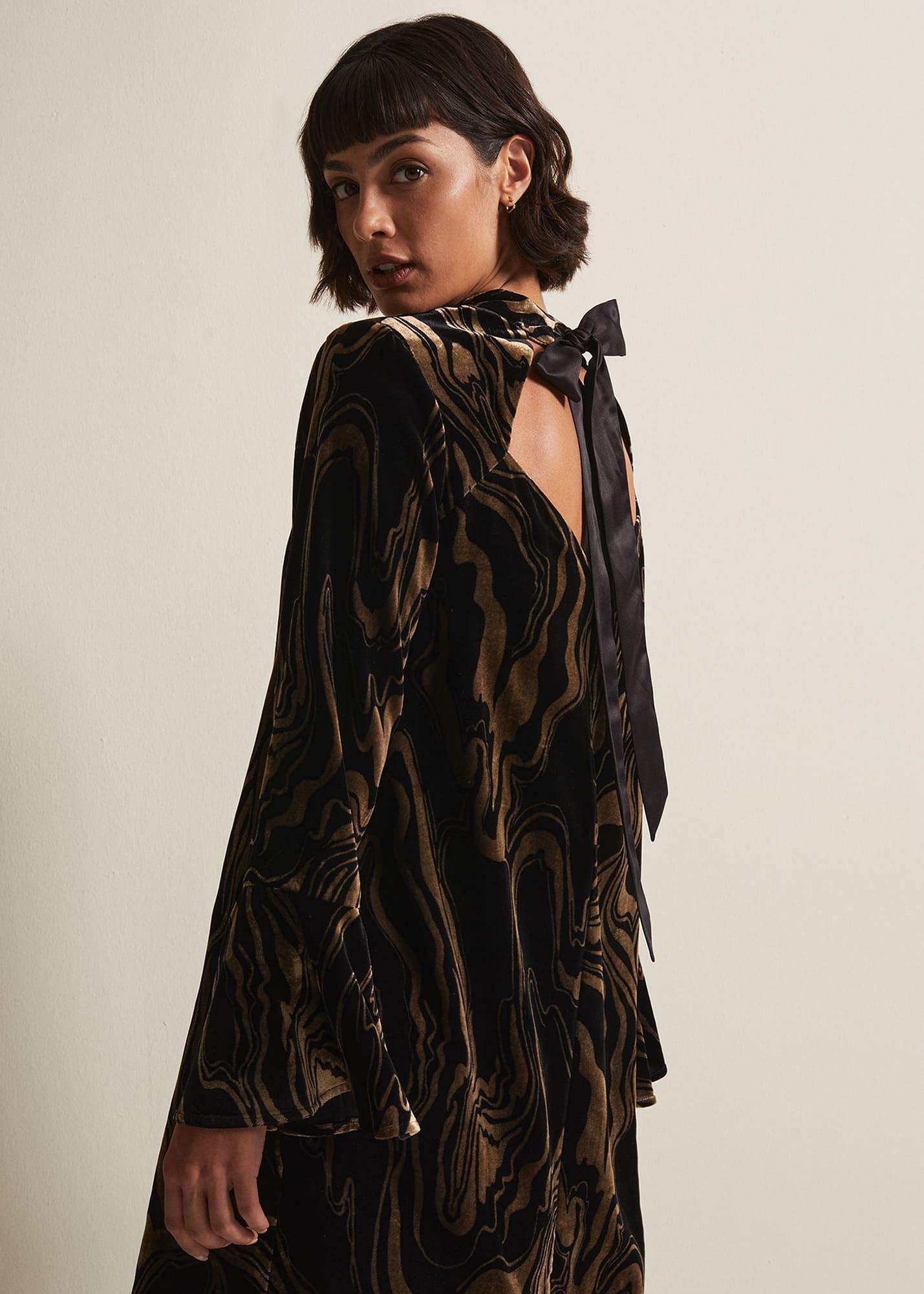 Rayna Velvet Swirl Mini Dress