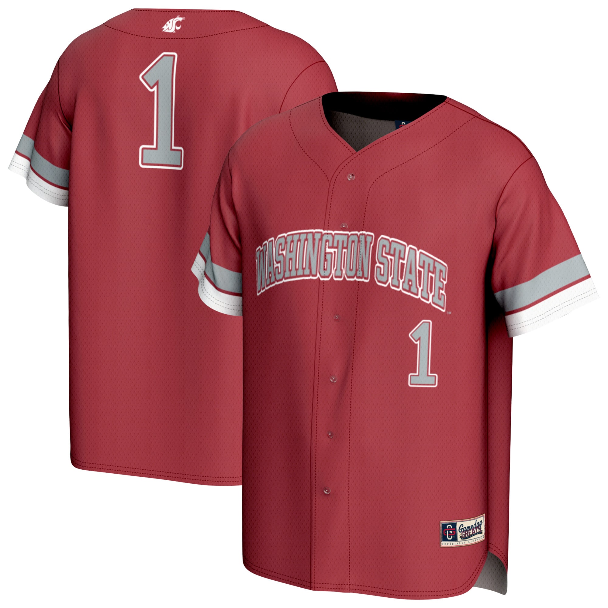 [NJP] Washington State Cougars GameDay Greats Youth Lightweight Collegiate Baseball Fashion Jersey - Crimson