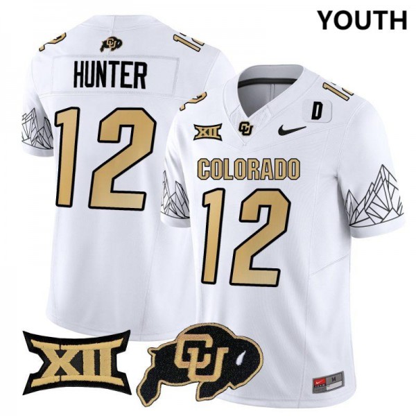 Nike Colorado Buffaloes #12 Travis Hunter Youth Stitch Jersey - White